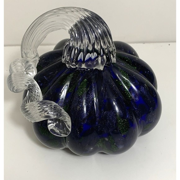 Other - Blown Glass Pumpkin By Ken & Ingrid Hanson Purple/Jewel Tones Clear Stem